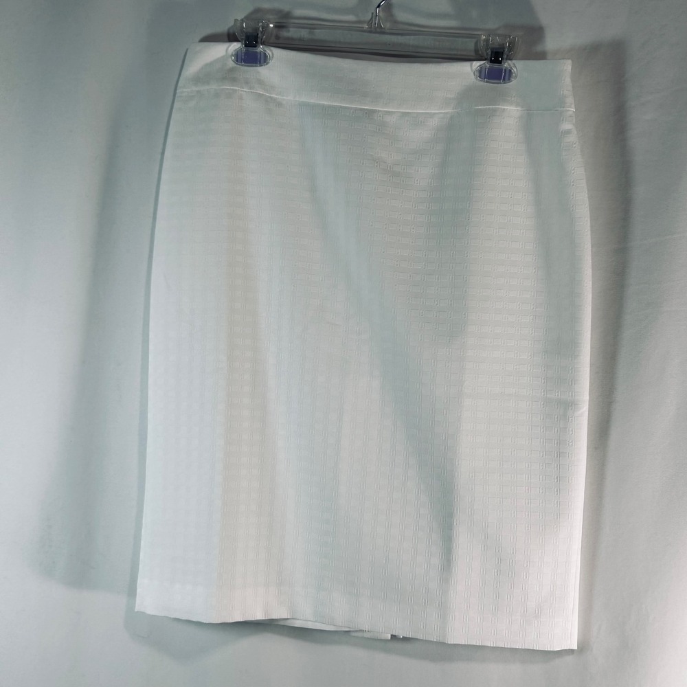 Black Label by Evan-Picone White‎ Textured Geometric Pencil Skirt Size 10